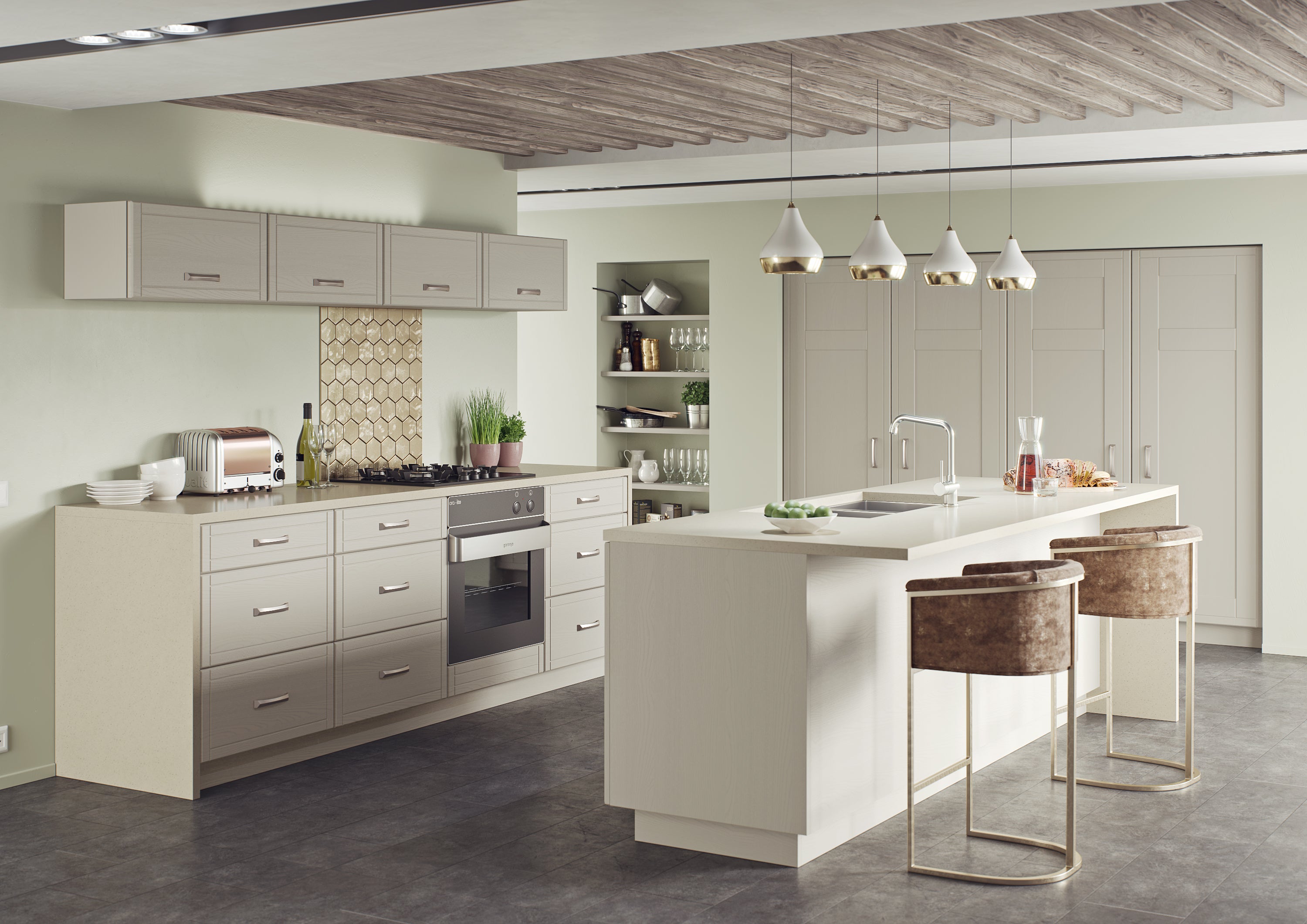 Modern Keswick style kitchen in Dulux colour