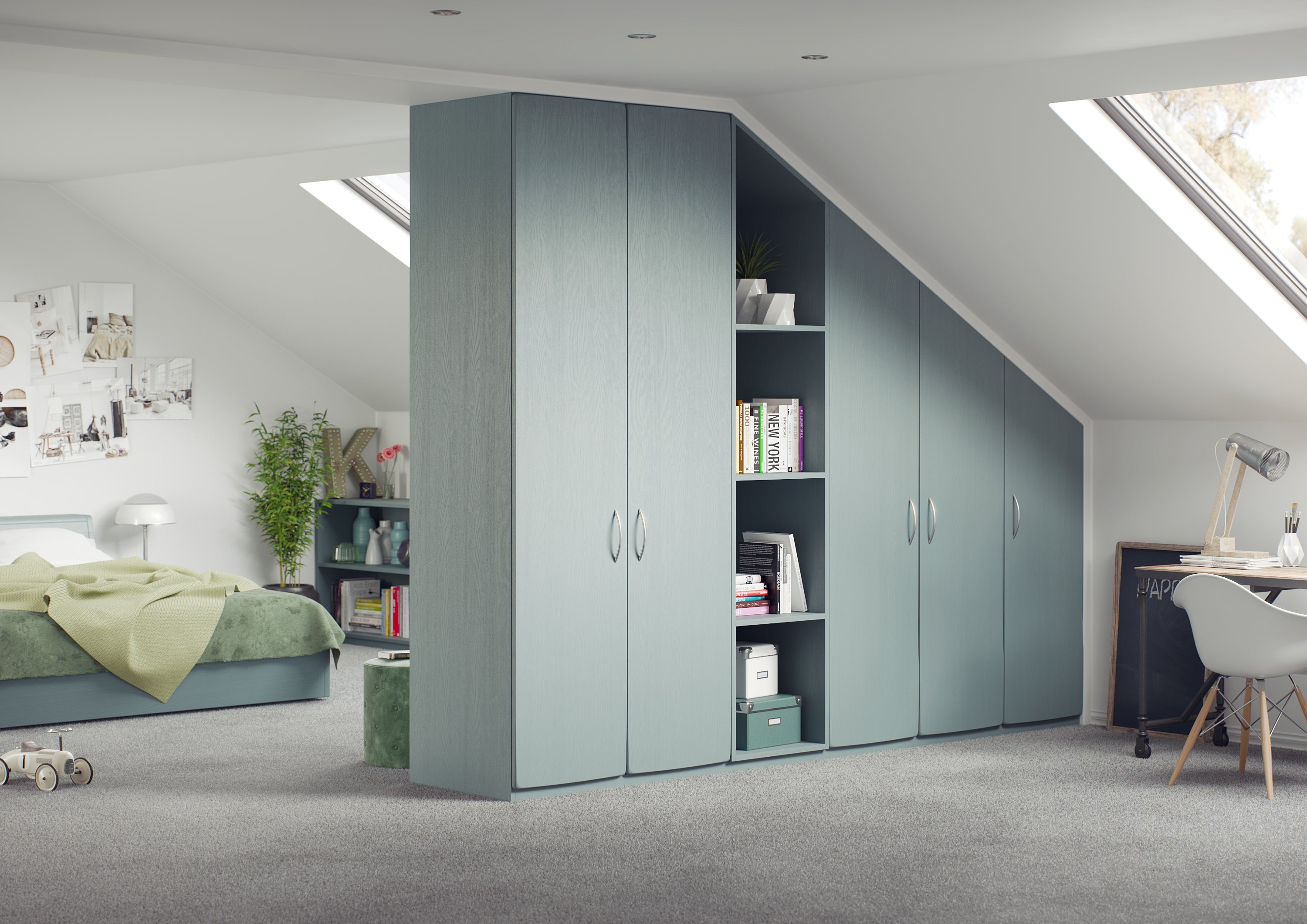 Made to measure modern bedroom wardrobe