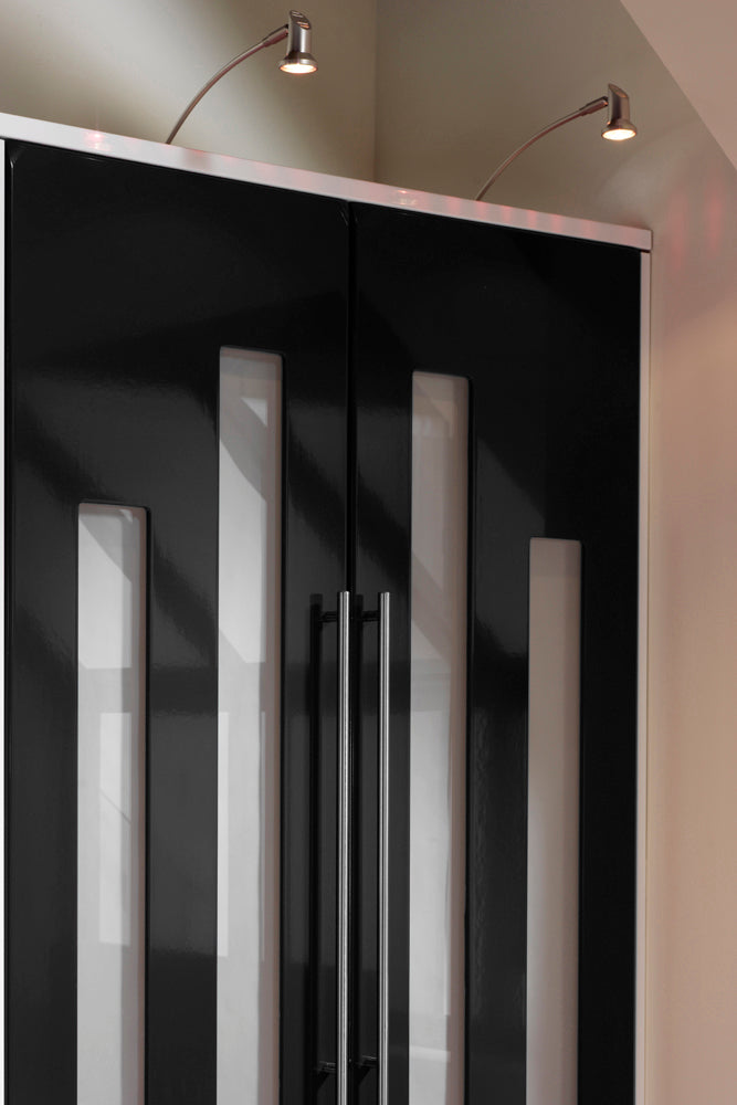 Hi gloss black wardrobe doors