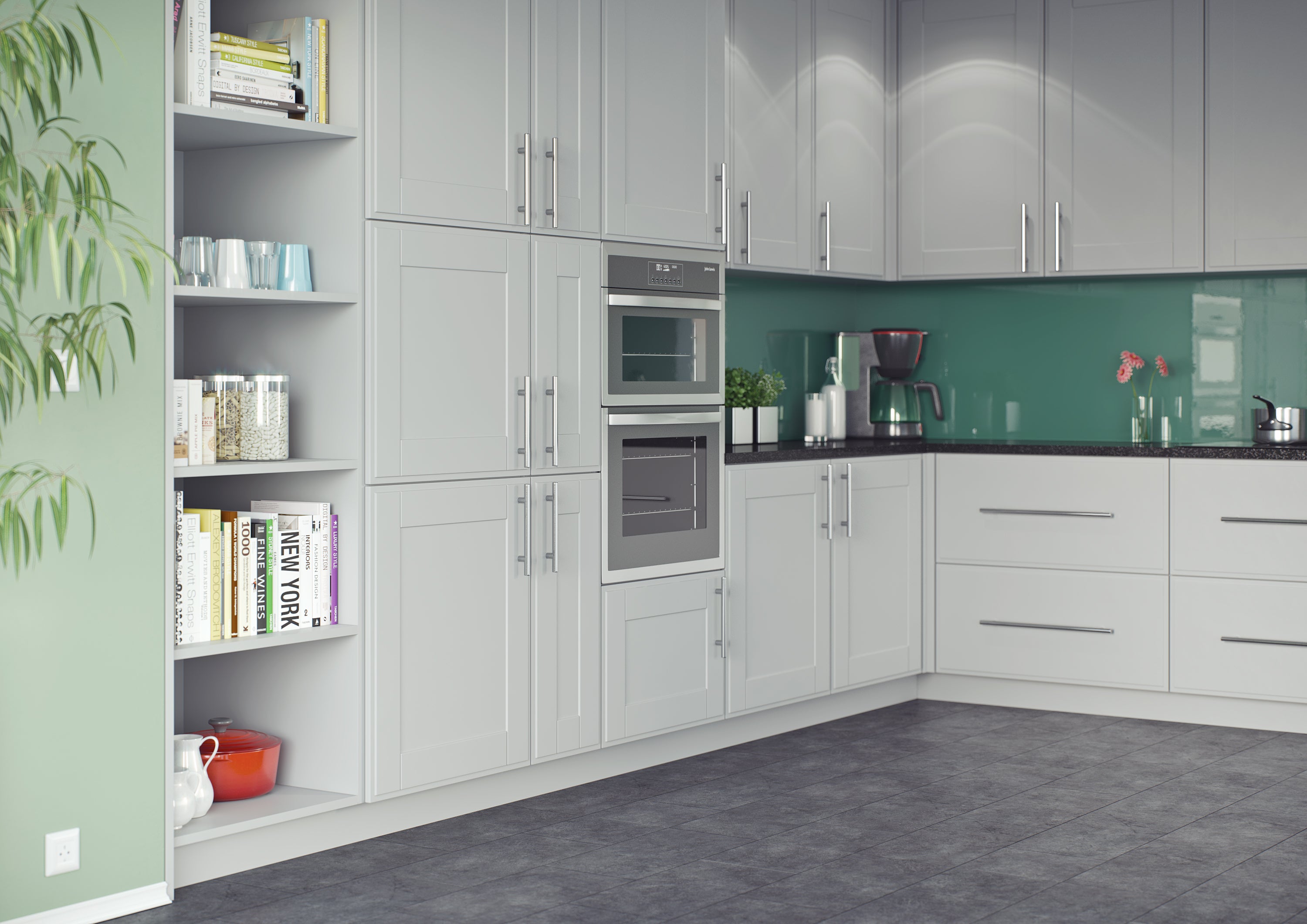 New England style kitchen with shaker doors