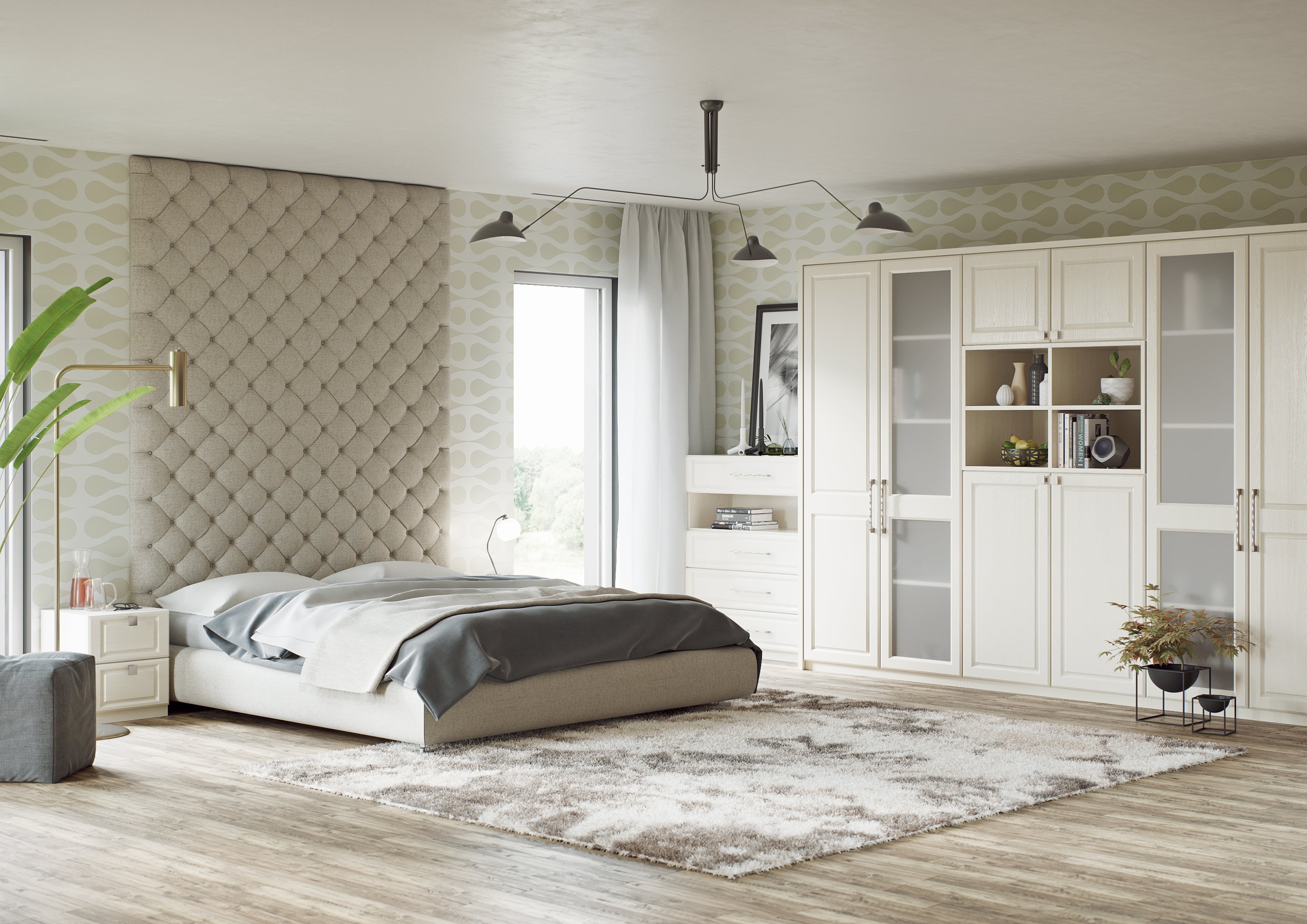 Custom made bedroom wardrobe in Fenwick style
