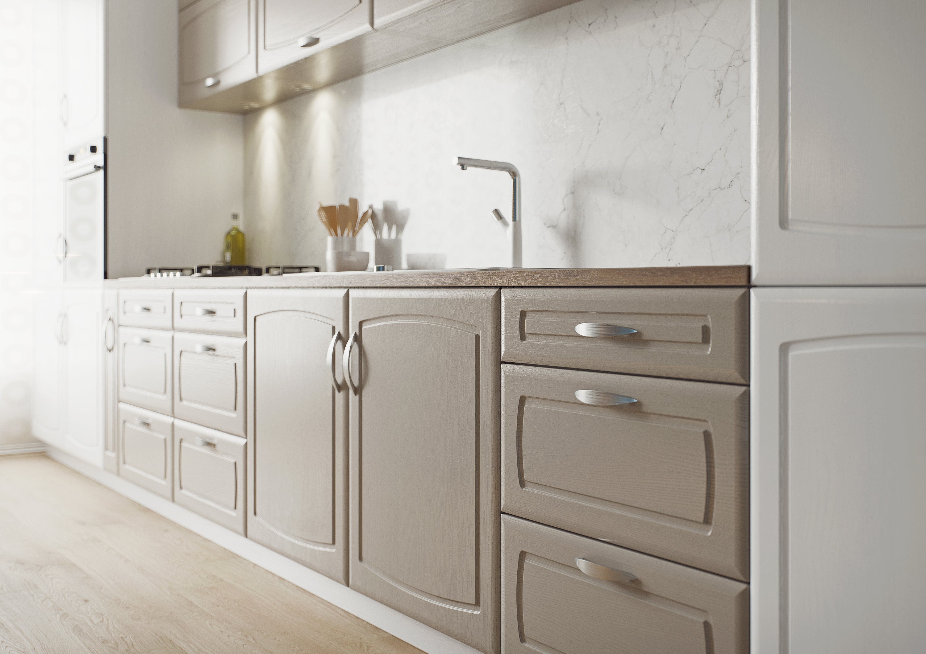 Traditional style cupboard doors in Crown paint