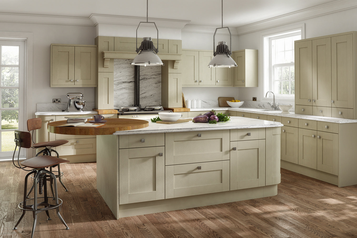 Cream shaker kitchen units deals