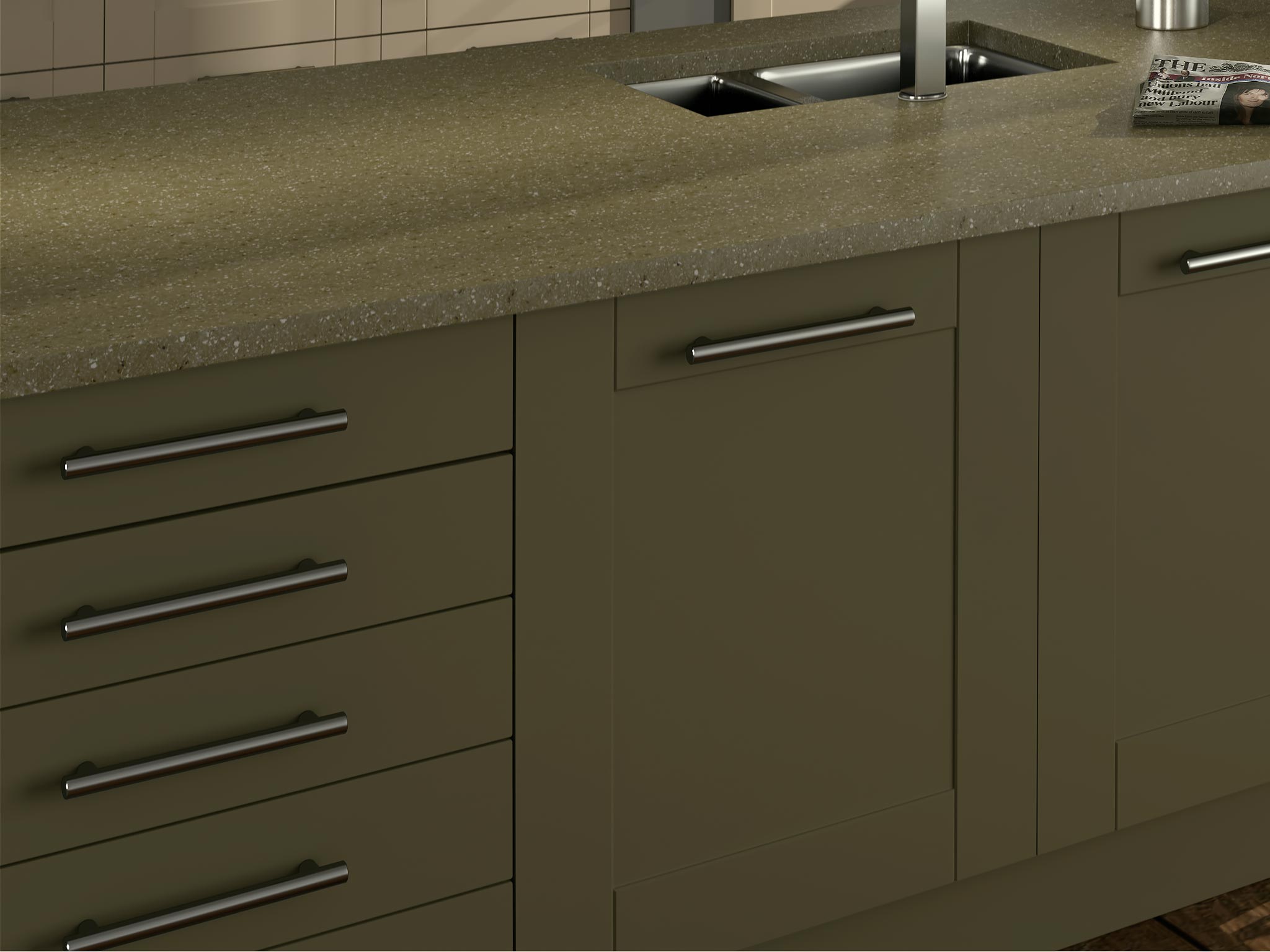 Traditional shaker style door in Little Greene colour