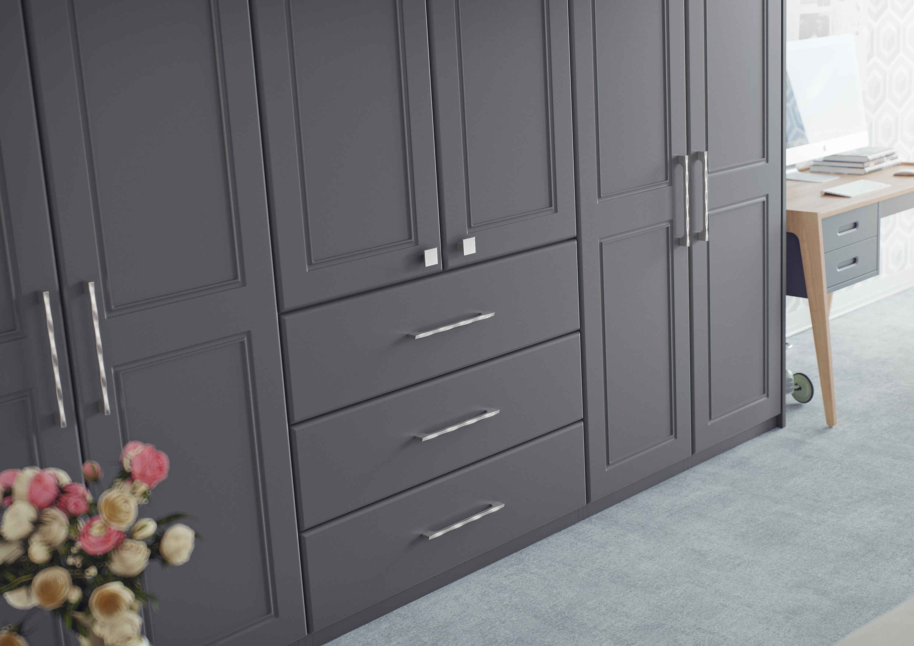 Ascot style made to measure wardrobe in Farrow & Ball.