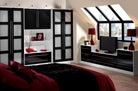 High gloss bedroom wardrobe in Dulux colour