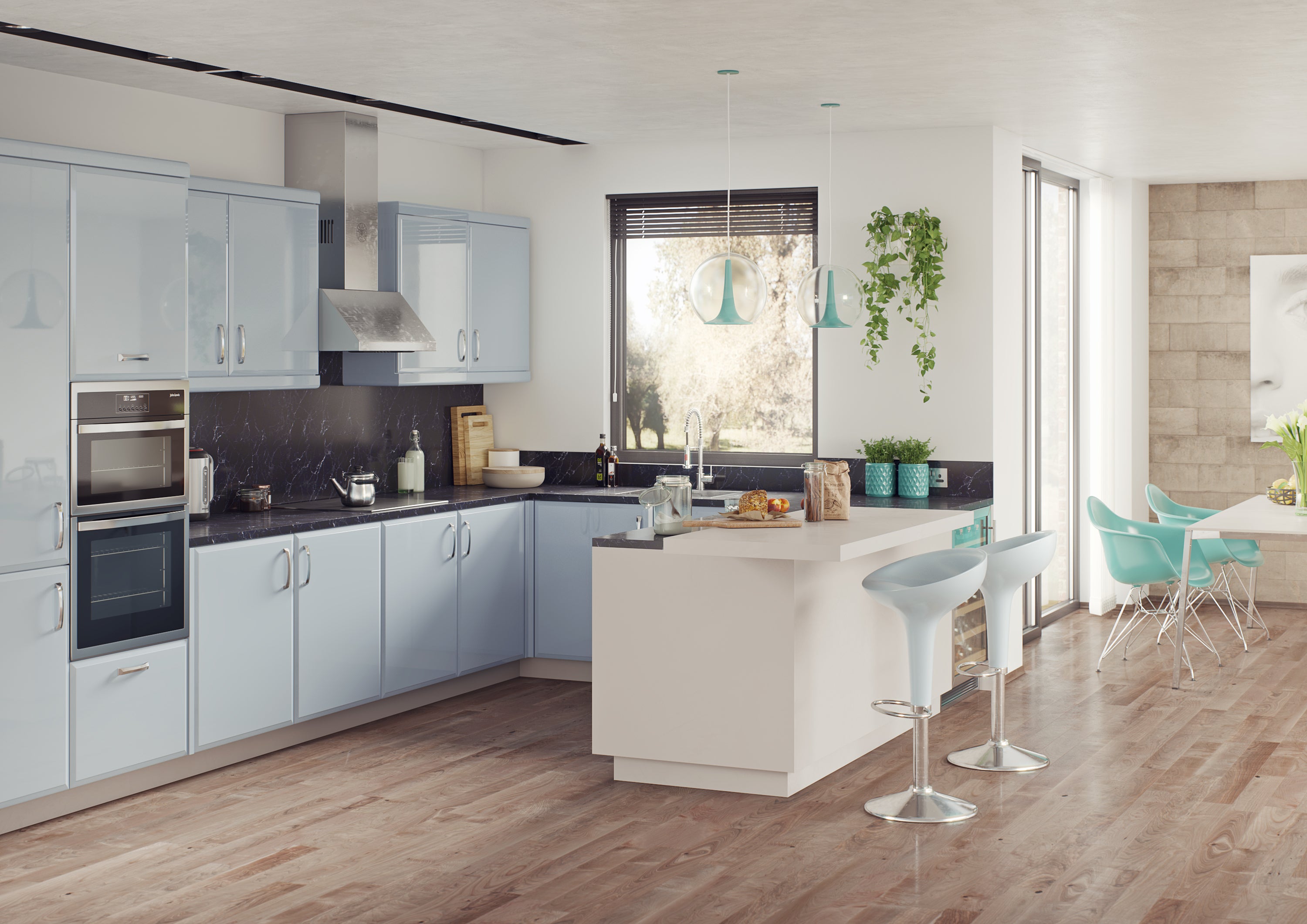 Contemporary style kitchen in Dulux colour