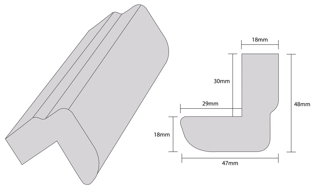 custom size round bullnose moulding kitchen bedroom – recuro styling