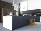Matt slab side panel in Farrow & Ball