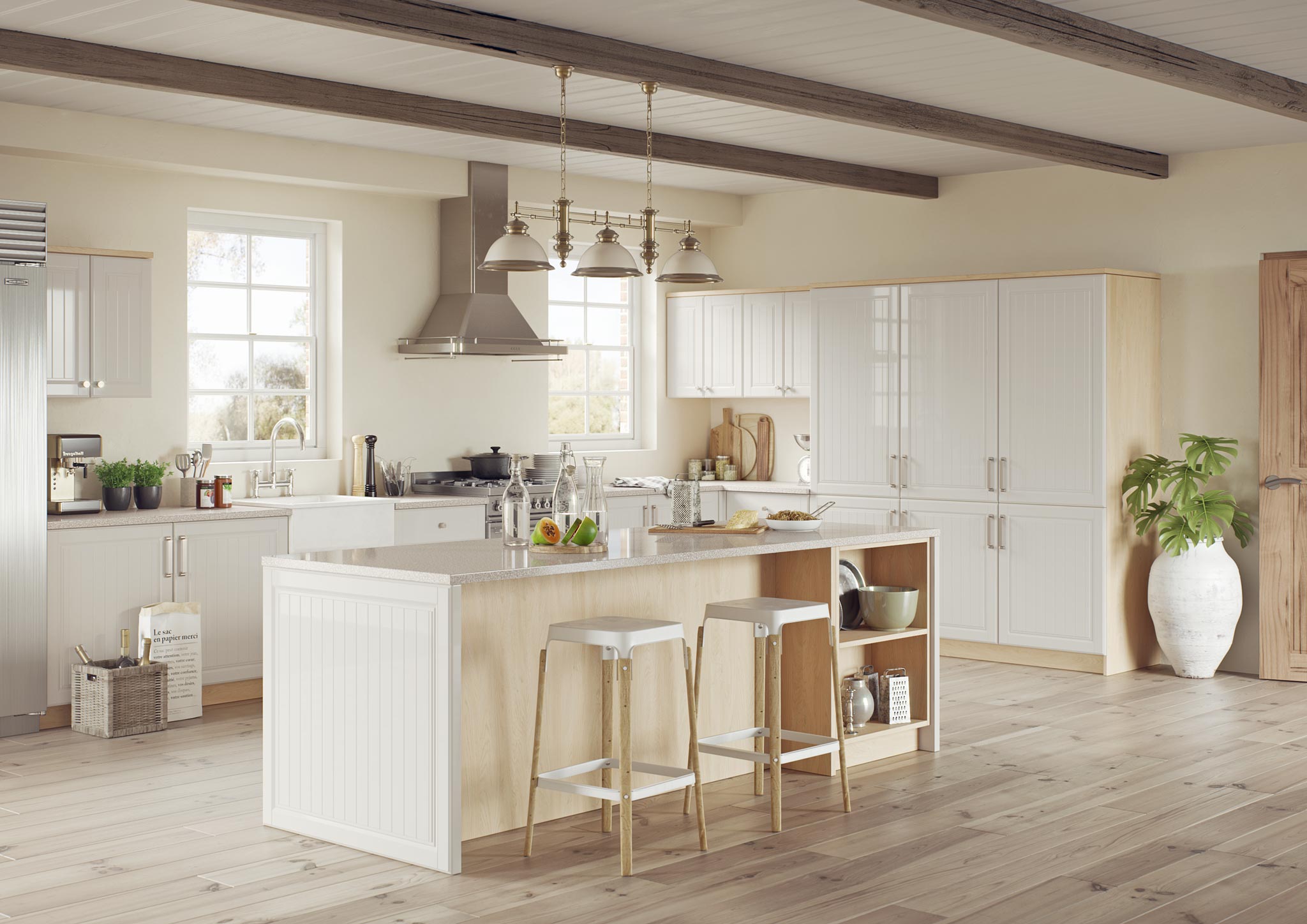 Traditional kitchen with Willingdale style cupboard doors