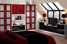 Modern bedroom wardrobe with Winwick style doors